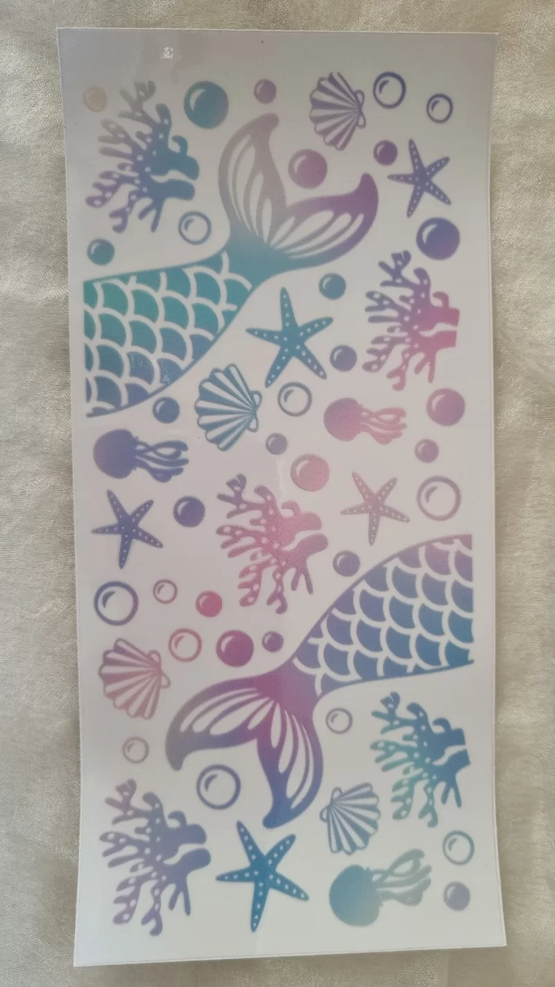 Waterproof Cup wraps Transfer Stickers Mermaid