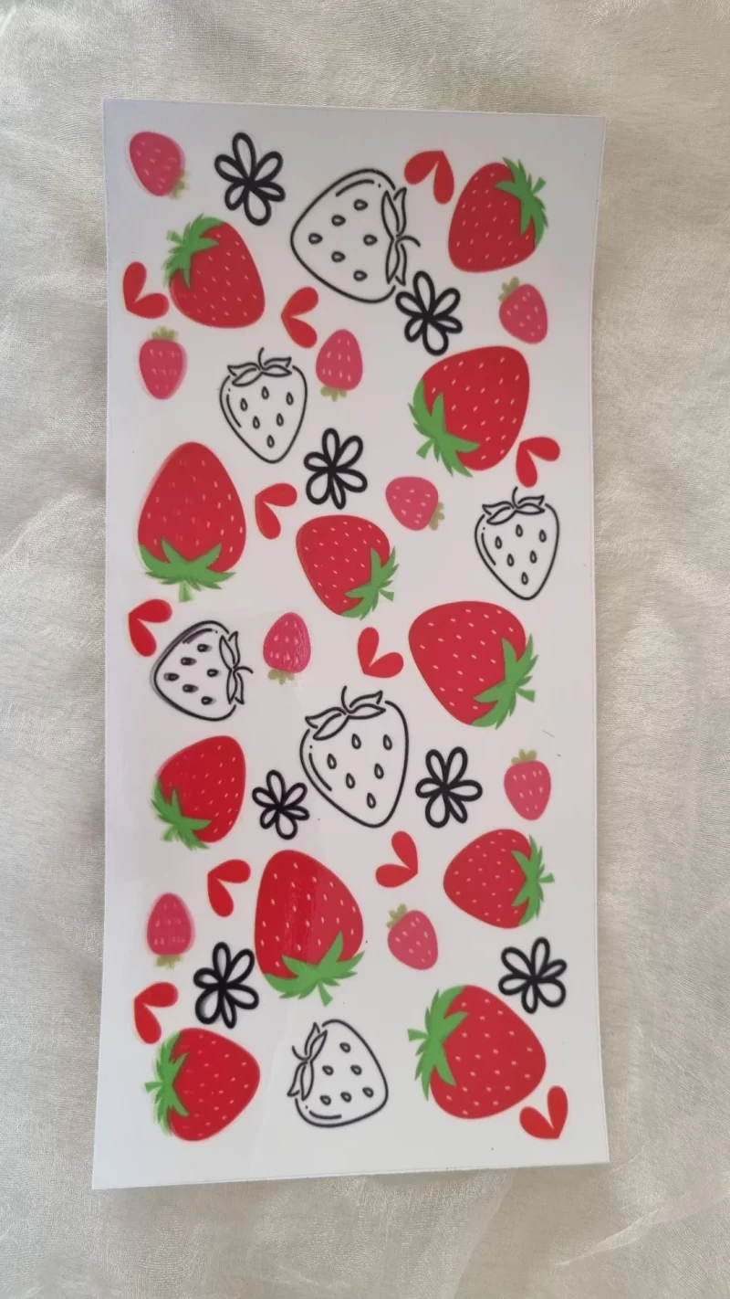Waterproof Cup wraps Transfer Stickers Strawberry