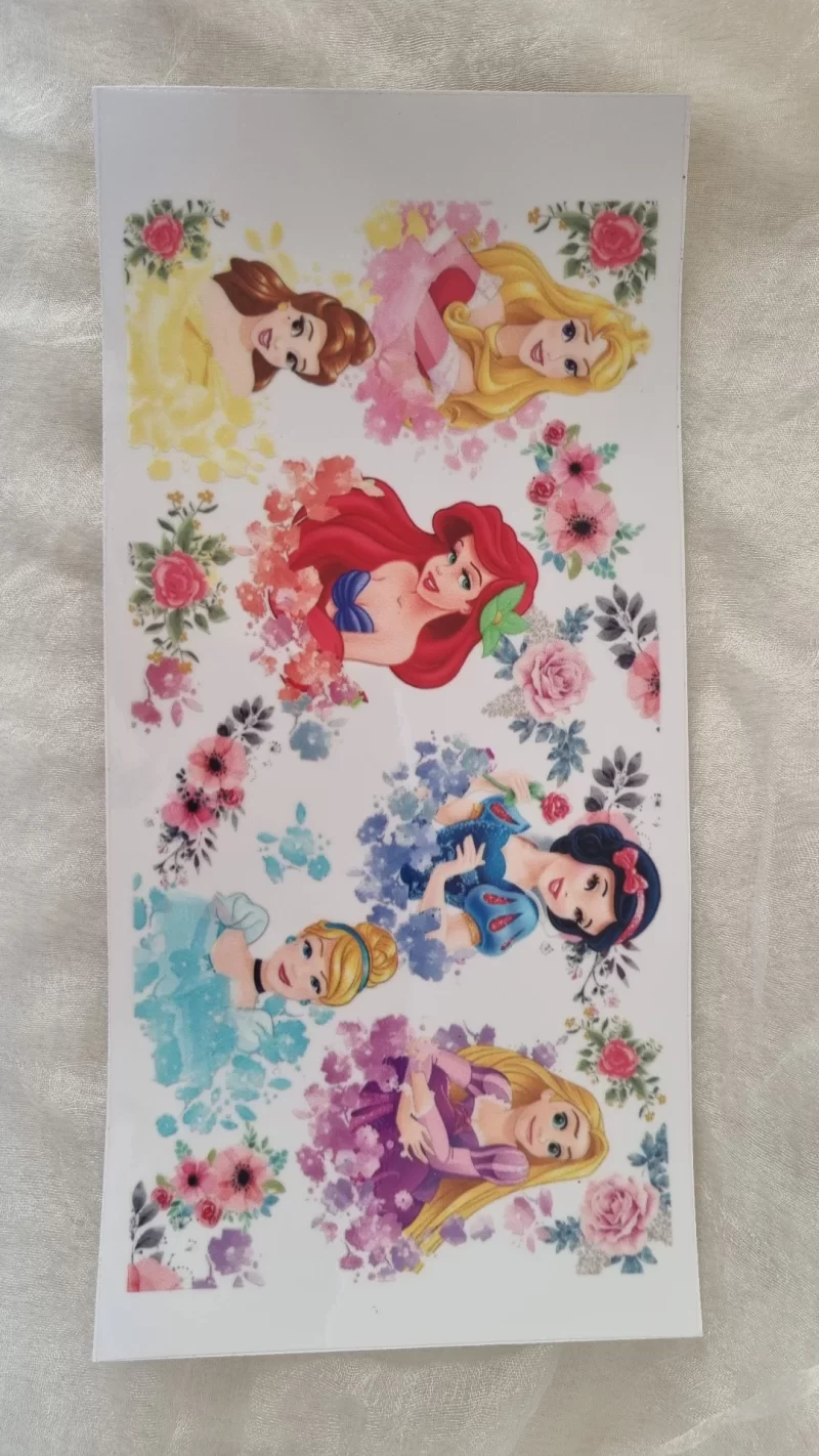 Waterproof Cup wraps Transfer Stickers Princess