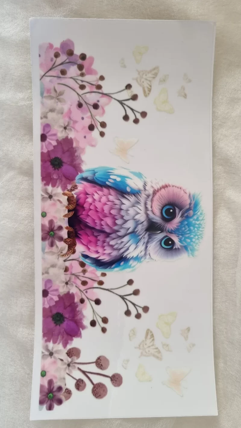 Waterproof Cup wraps Transfer Stickers Owl