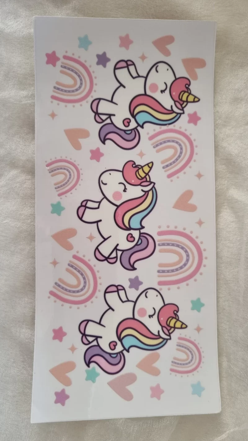 Waterproof Cup wraps Transfer Stickers Unicorn